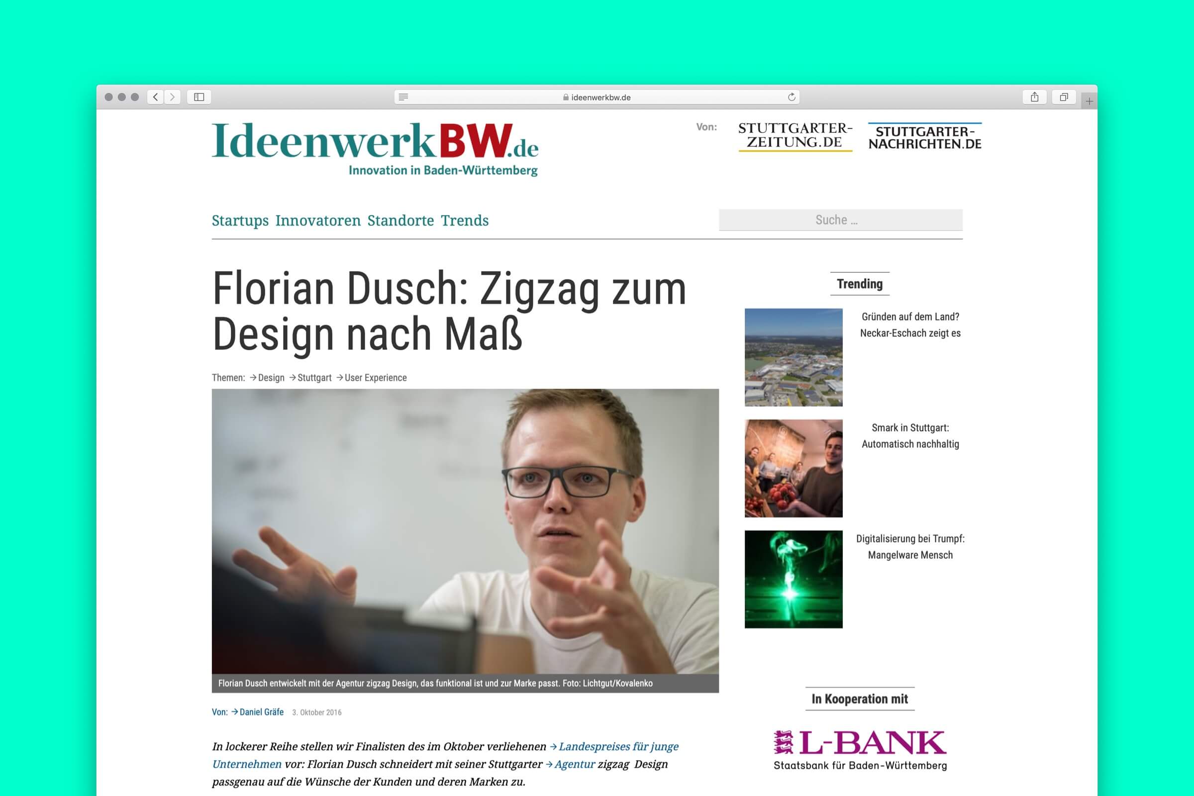 Florian Dusch in Stuttgarter Zeitung